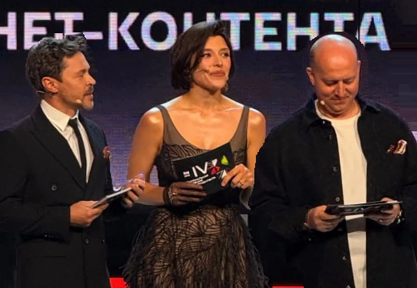 Сергей Жуков с дочерью, Екатерина Мизулина с Шаманом, Милош Бикович на IV Национальной премии ИРИ